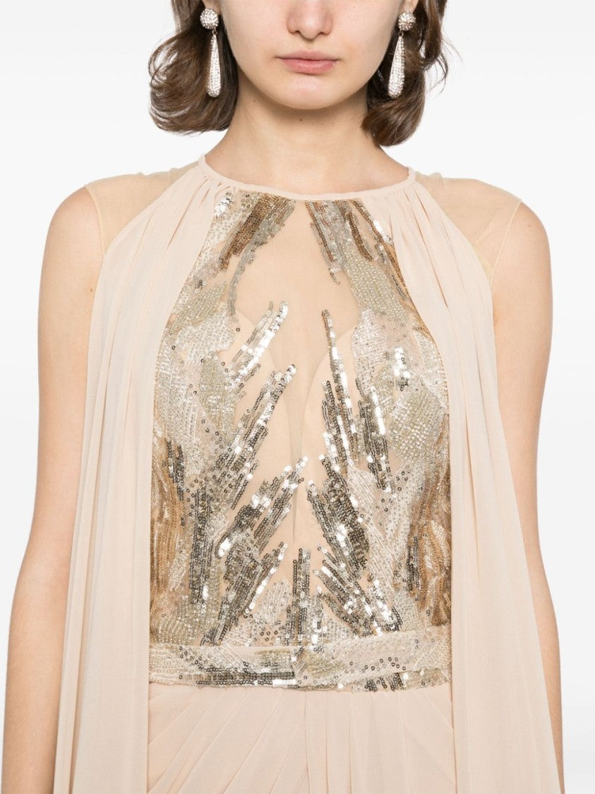 Saiid Kobeisy Pleated Dress With Cape