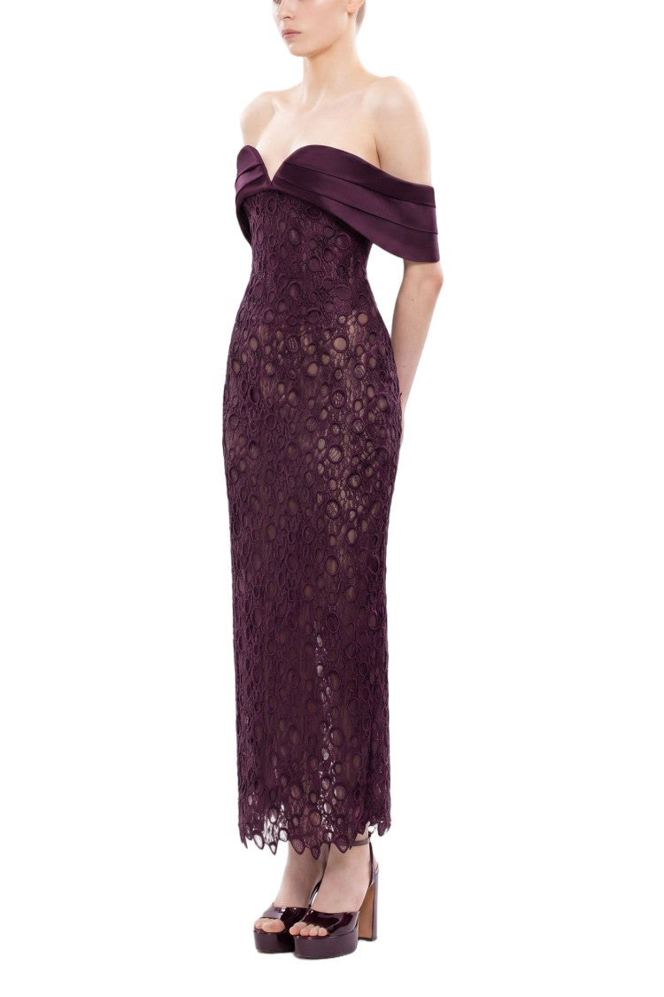 Saiid Kobeisy Midi Guipure Dress