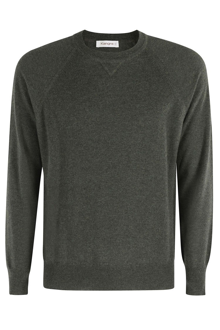 Kangra Long Sleeve Wool Sweater With Ribbed Details
