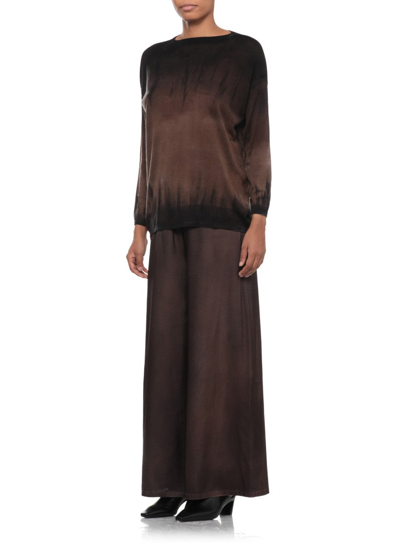 Avant Toi Black Brown Gradient Crewneck Sweater