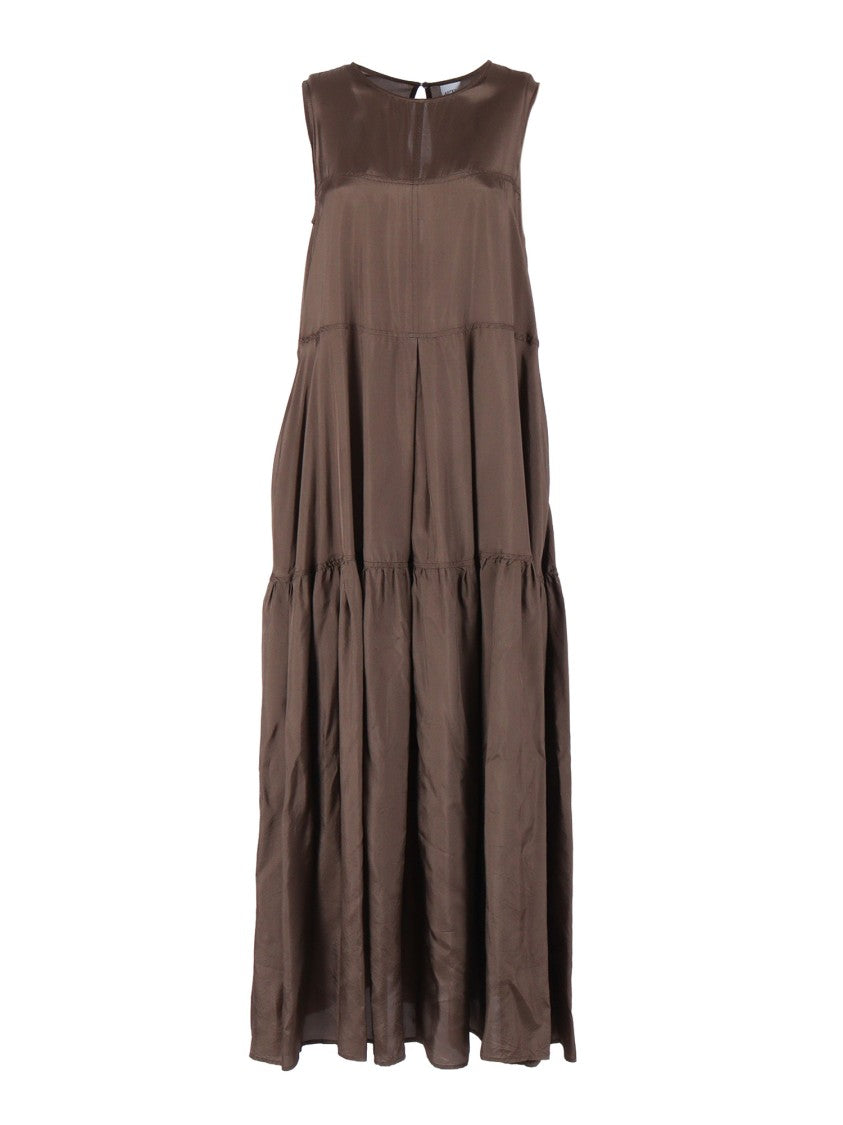 Aspesi Tiered Sleeveless Gathered Midi Dress