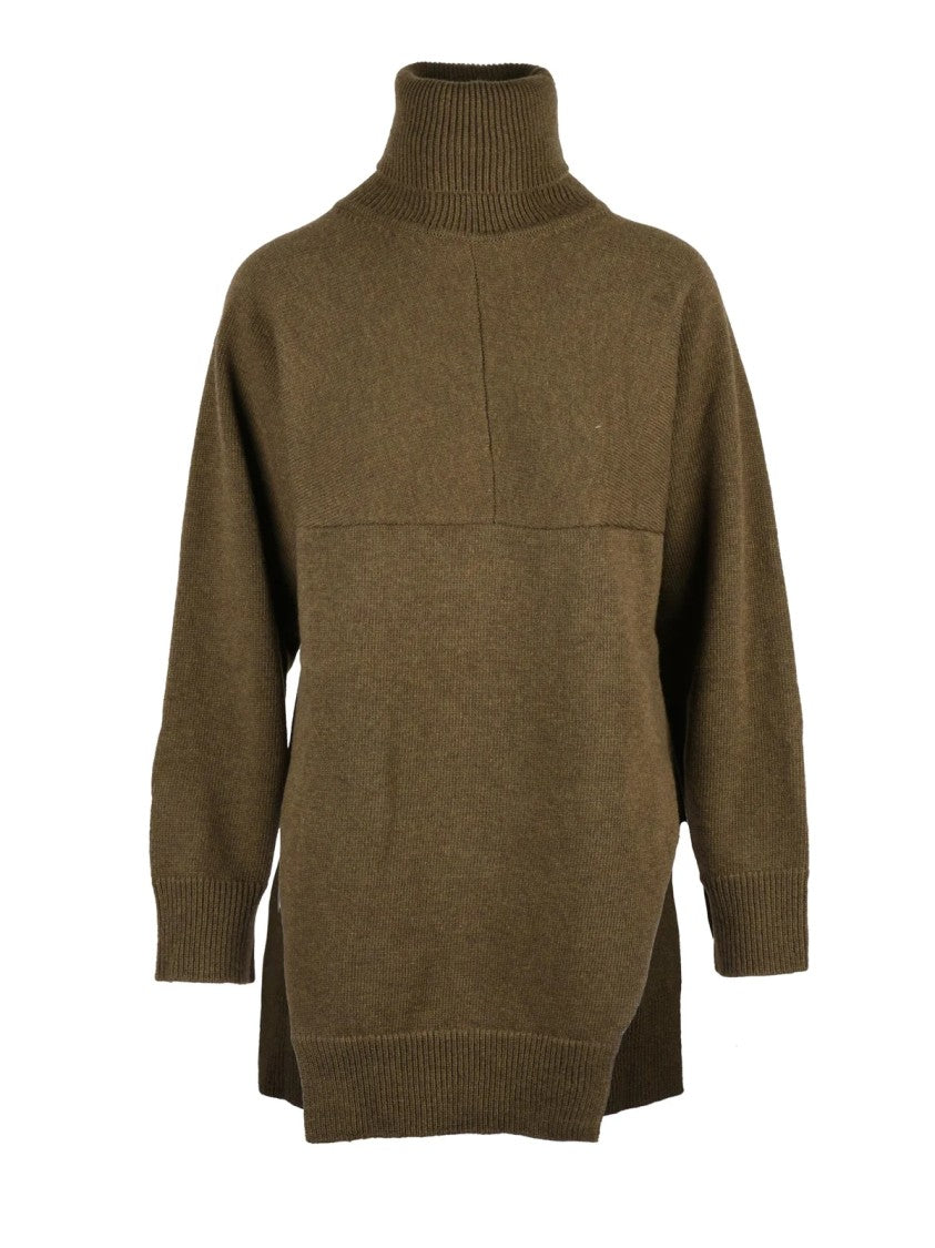 Stefano Mortari Asymmetrical High-Neck Wool Sweater