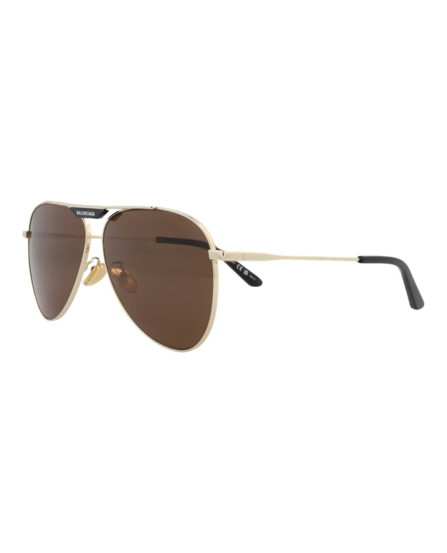 Balenciaga Aviator-Frame Metal Sunglasses