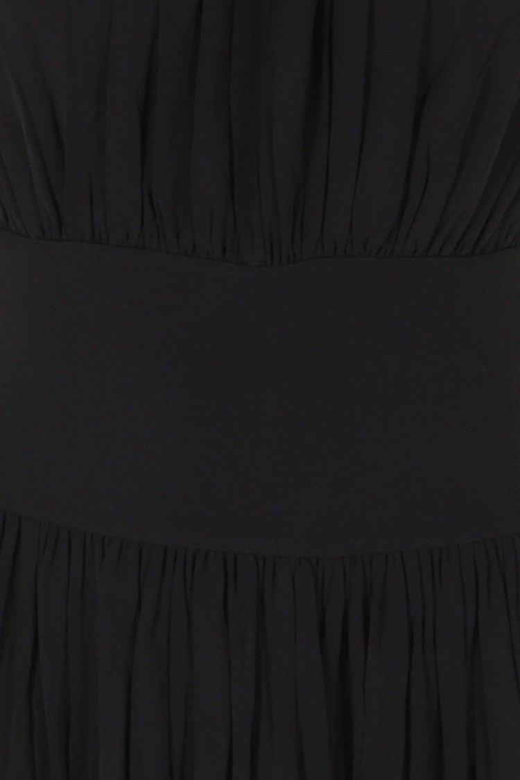 Anine Bing Black Fran Draped Viscose Midi Dress