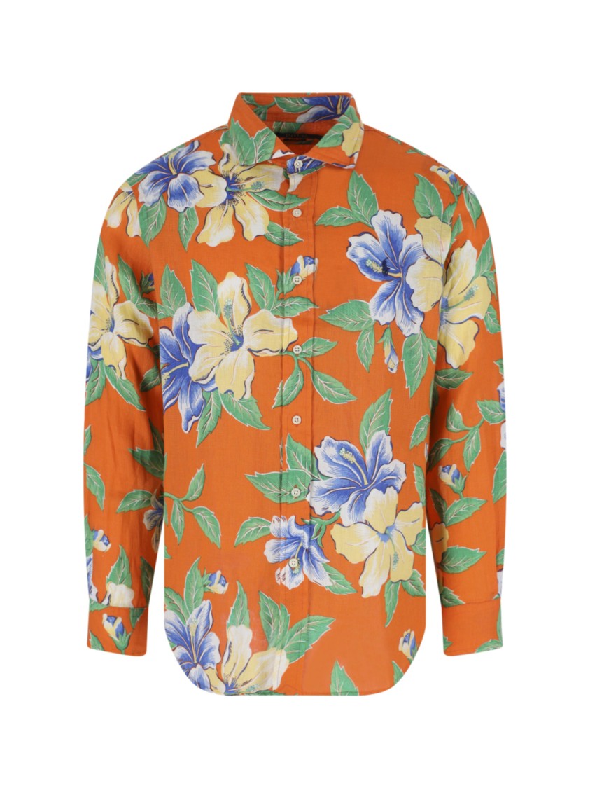 Polo Ralph Lauren Multicolor Floral Print Linen Shirt