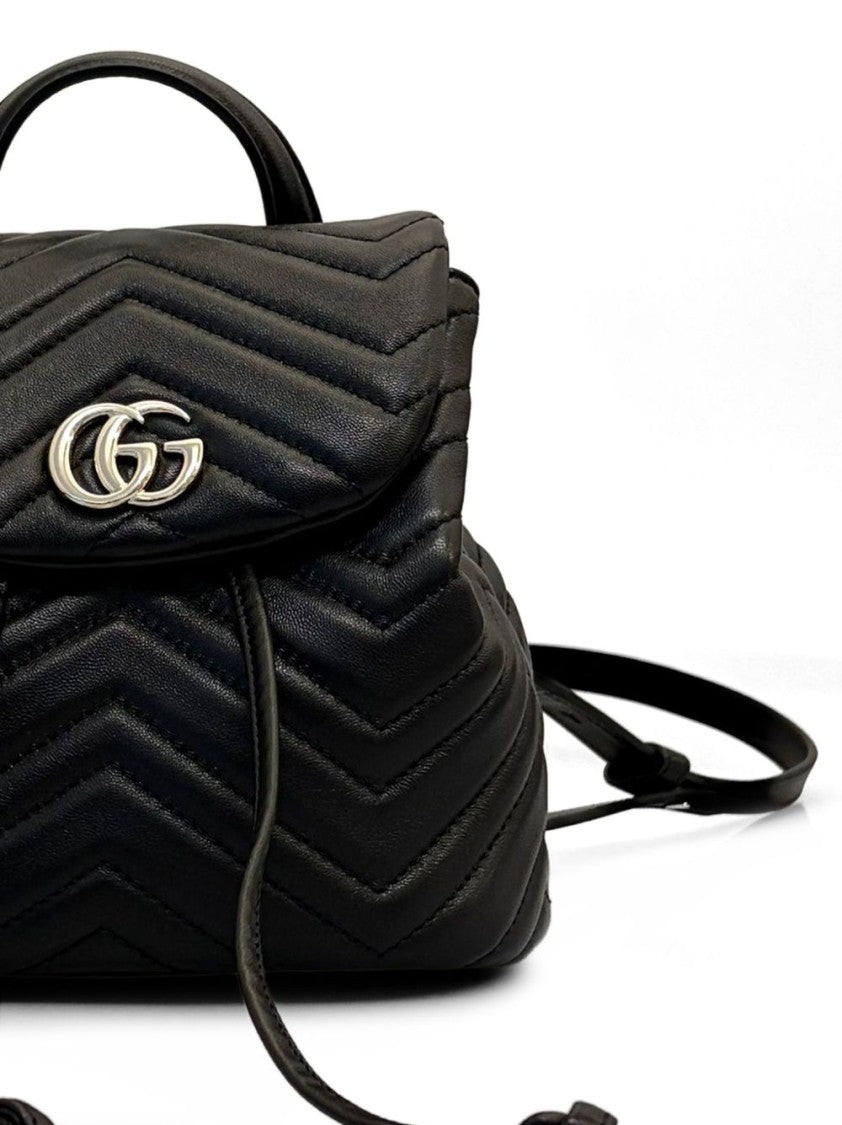 hgucci black mini backpack Gucci Supreme GG Monogram Luxe Vintage Closest Black matelass chevron nappa leather Gucci Black Calfskin Matelasse GG
