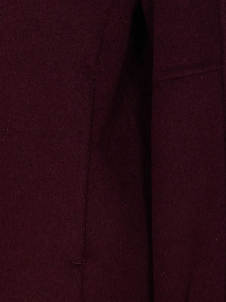 Twin-Set Red High-Collar Wool-Blend Bomber Jacket