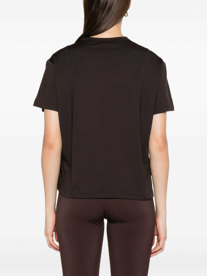 Jil Sander Boxy-Fit Brown T-Shirt With Centered Logo Print