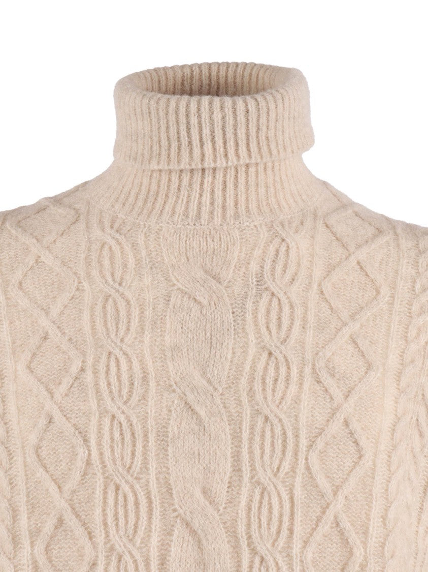 Ballantyne Fine Knit High-Neck Pullover With Ribbed Details
