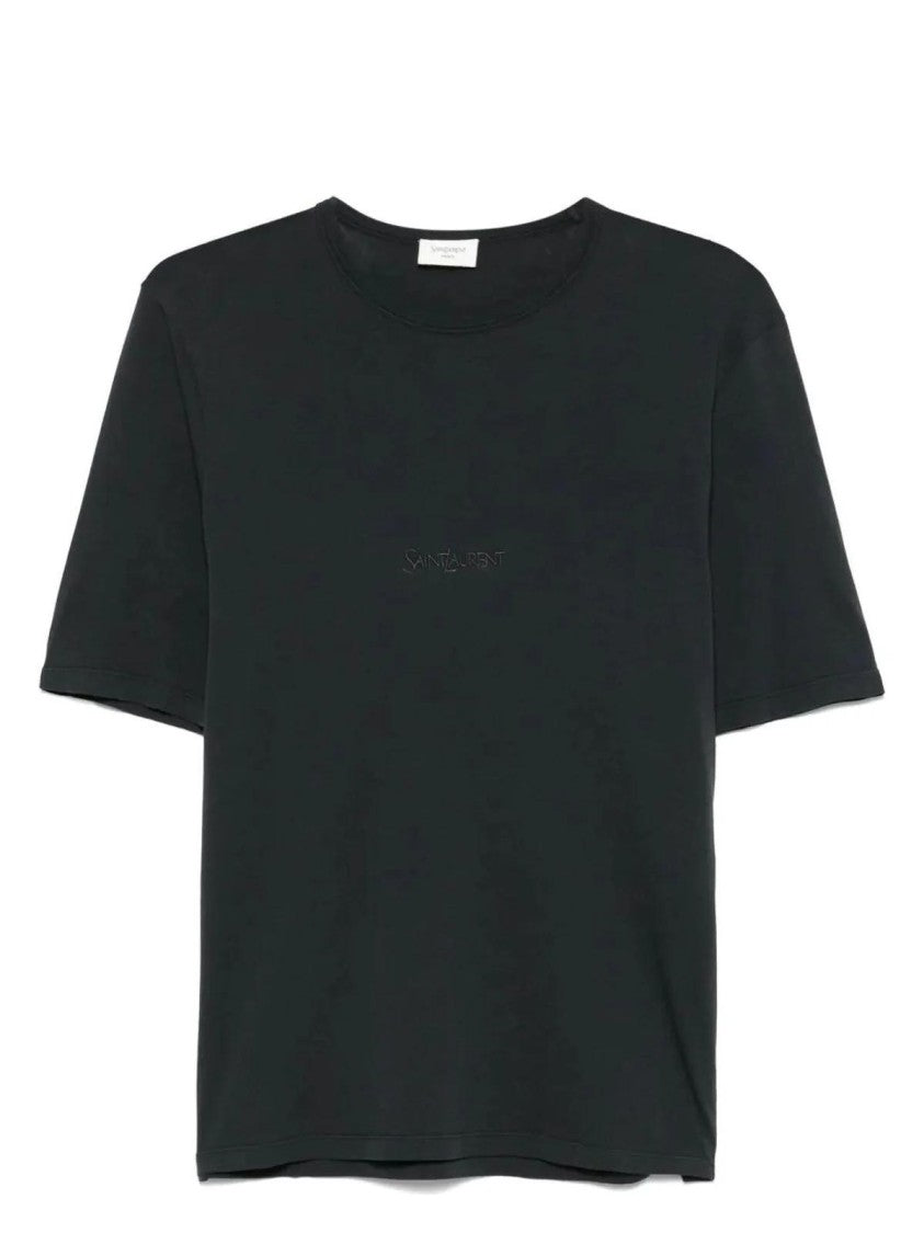 Saint Laurent Col Rond Manches Court T Shirt