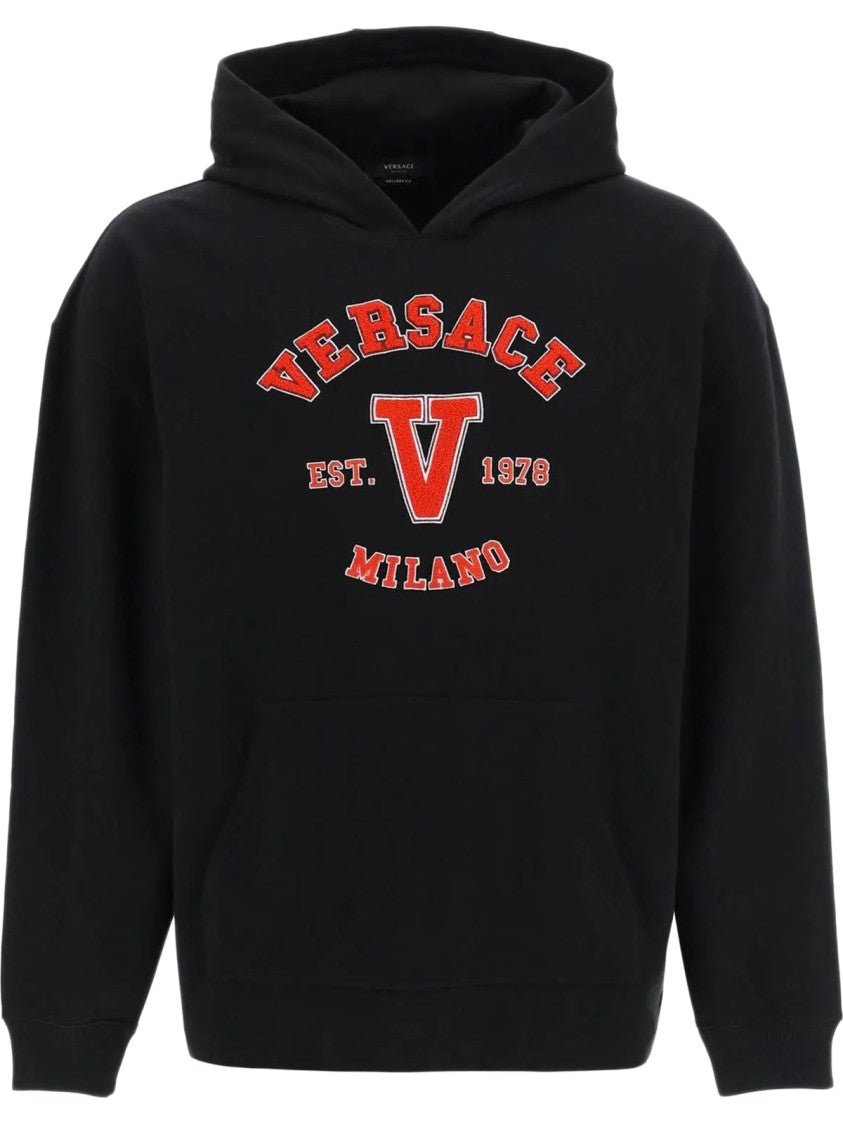 Versace Hooded Cotton Logo Sweatshirt
