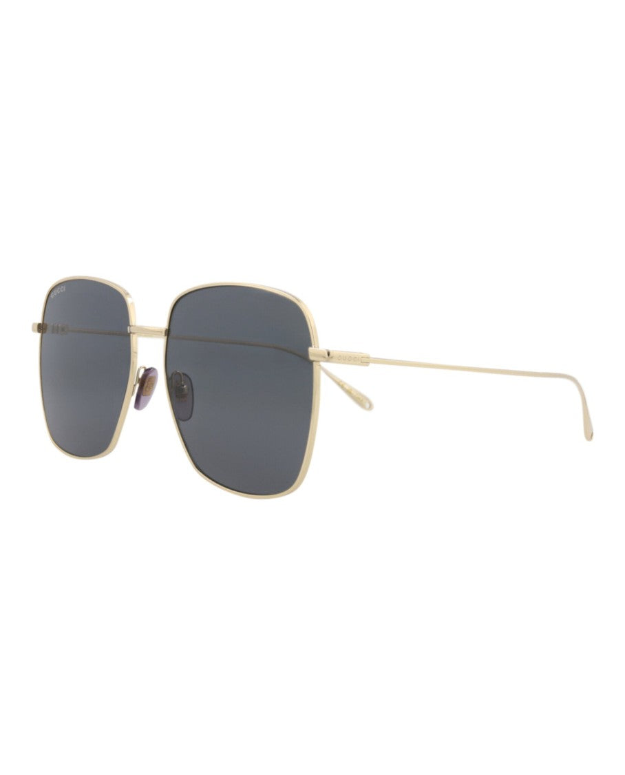 Gucci Square-Frame Metal Sunglasses