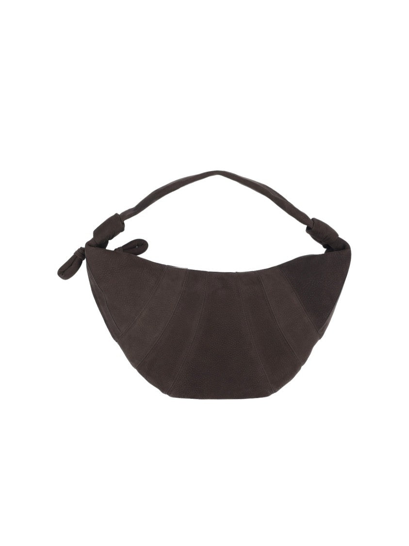 Lemaire Fortune Croissant Brown Nubuck Leather Shoulder Bag