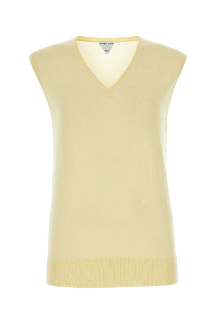 Bottega Veneta Pastel Yellow Cotton Blend Vest