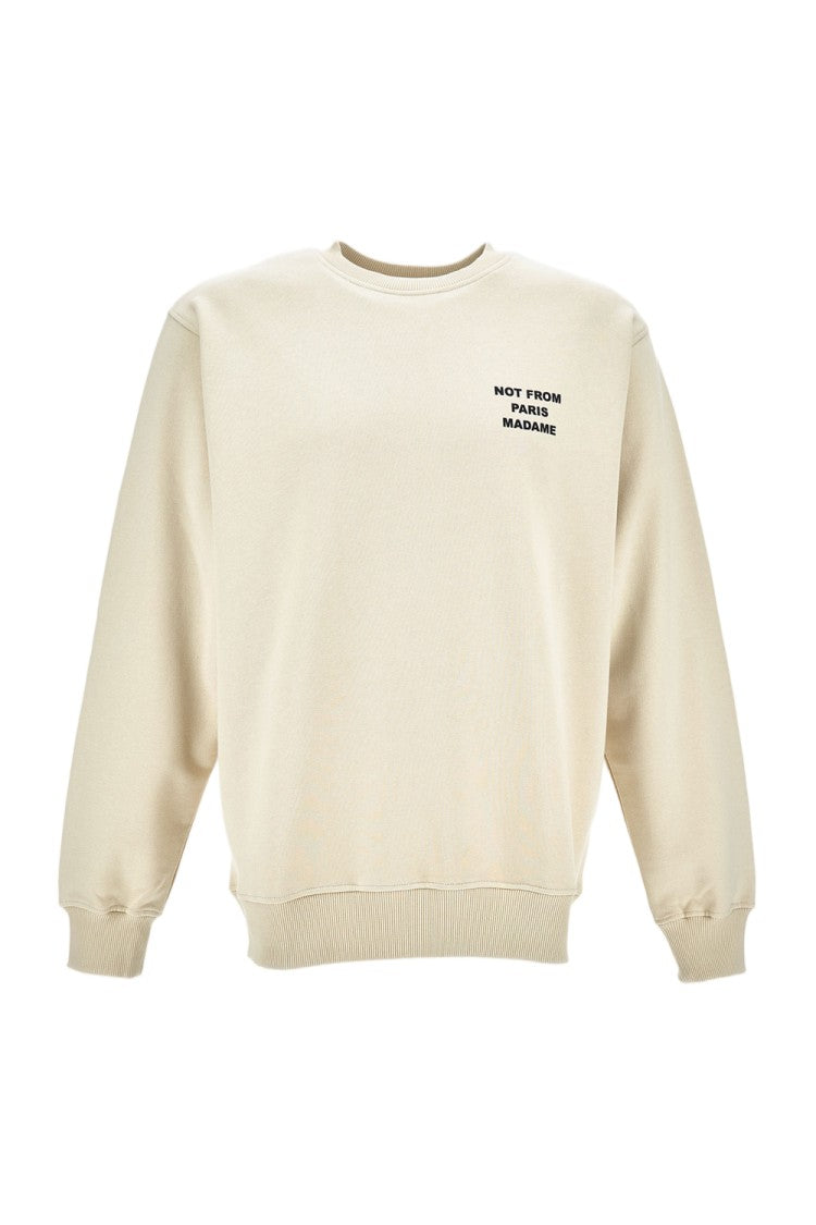 Drôle De Monsieur Slogan Crewneck Sweatshirt With Embroidered Details