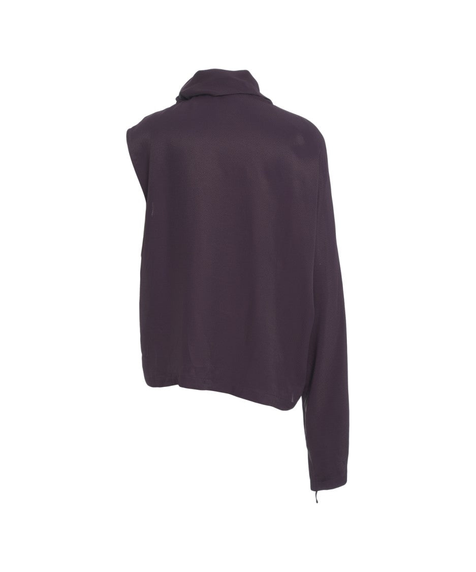 Herskind Long Sleeve Top With Draped Bow Collar