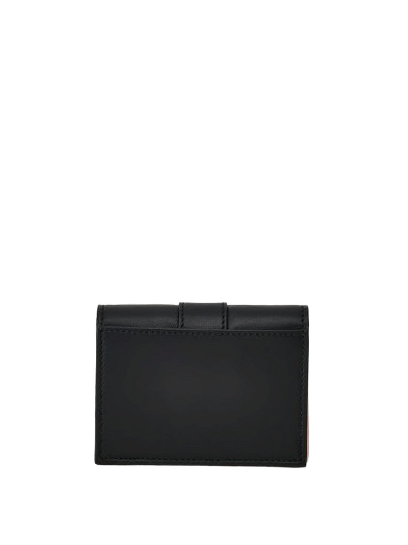 Ferragamo Rectangular Calf Leather Wallet With Gold-Tone Clasp