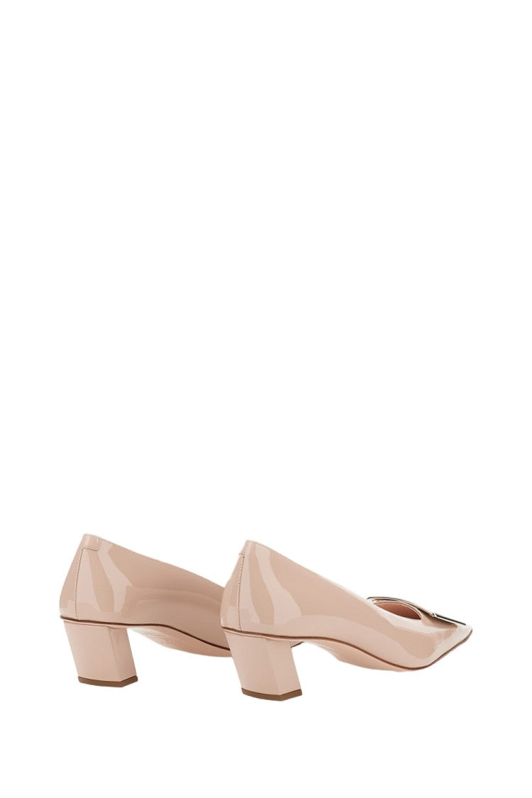 Roger Vivier Patented Pink Pumps With Glossy Finish And Signature Buckle