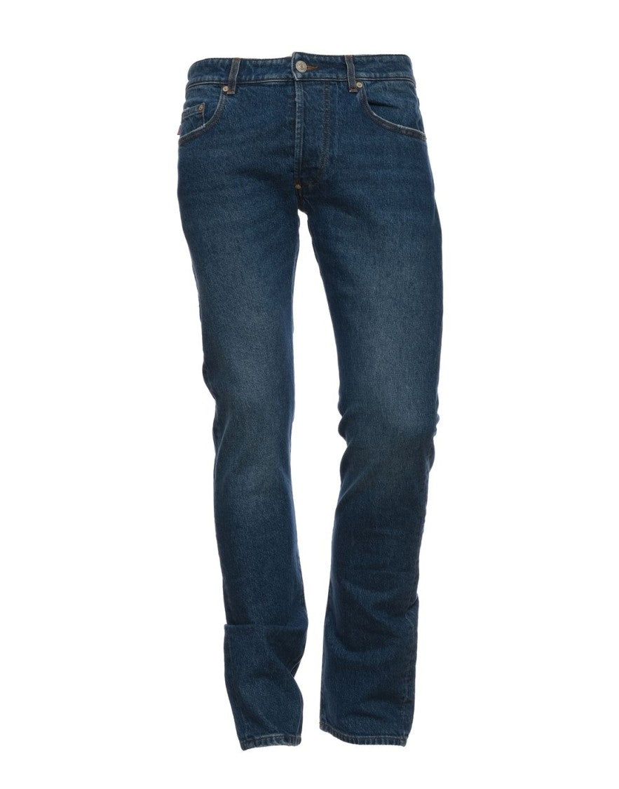 Blauer Garment-Dyed Cotton Denim Five-Pocket Jeans