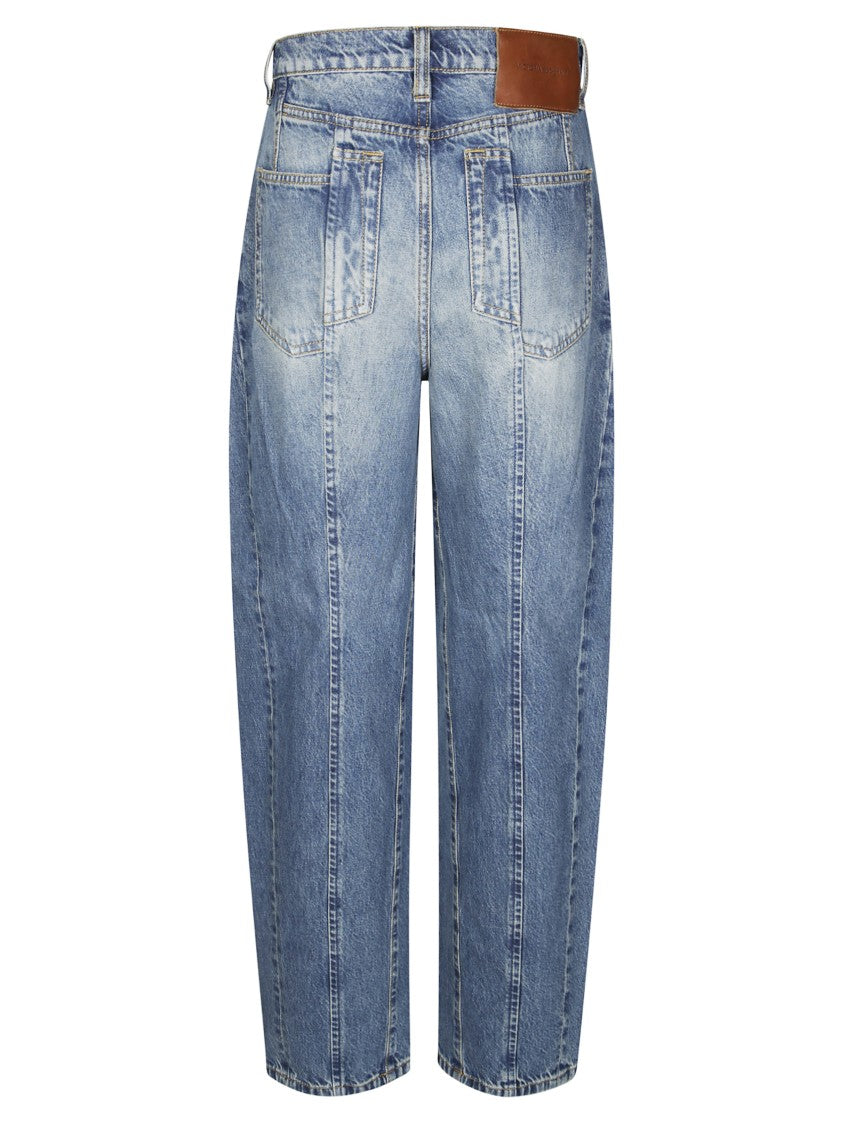 Victoria Beckham Straight-Leg Blue Denim Jeans With Mid-Rise Waist