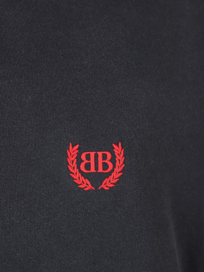 Balenciaga Relaxed Fit Polo Collar Dress With Pleated Skirt And Embroidered Logo