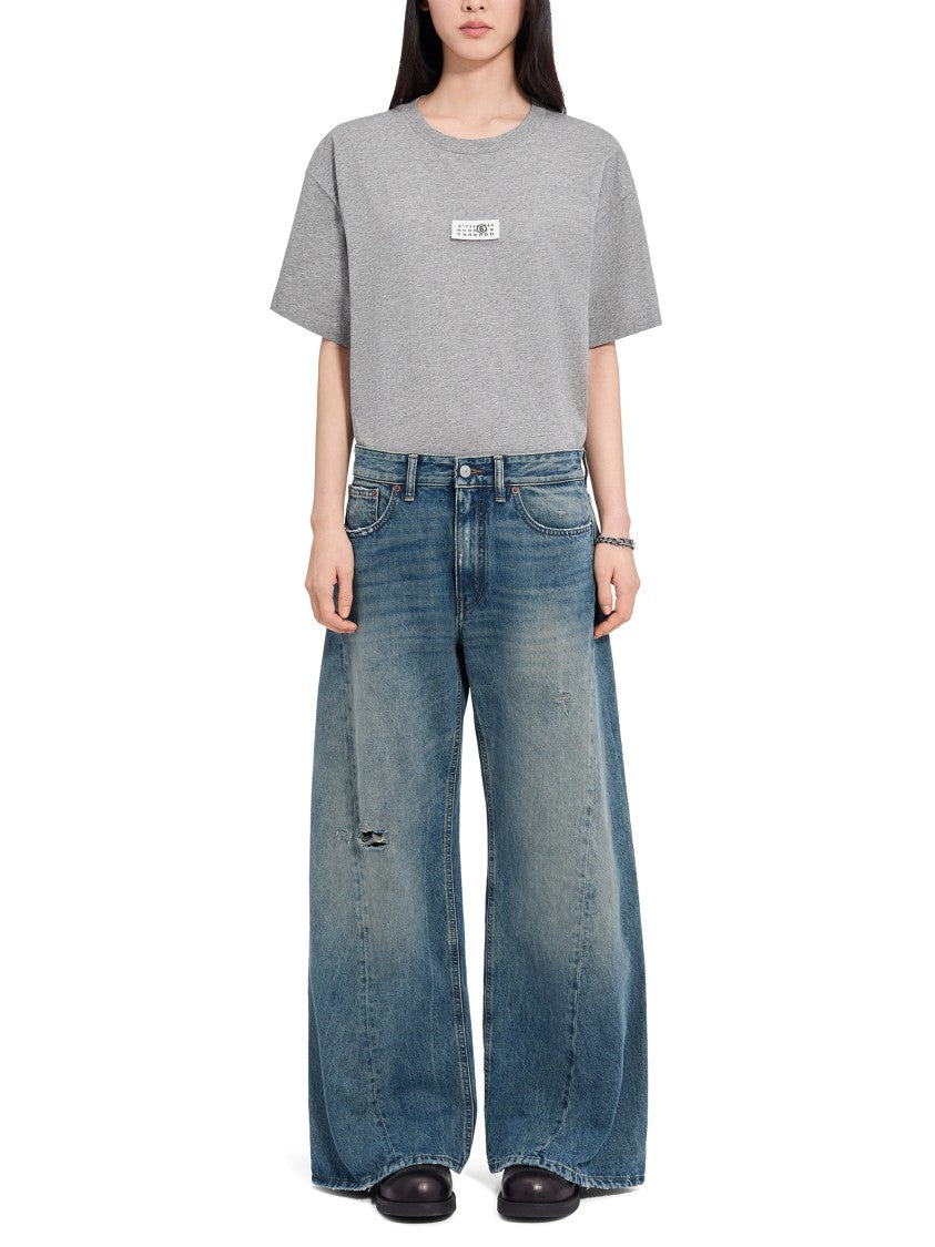 Mm6 By Maison Margiela Vintage-Inspired Wide-Leg Trousers With Five-Pocket Design