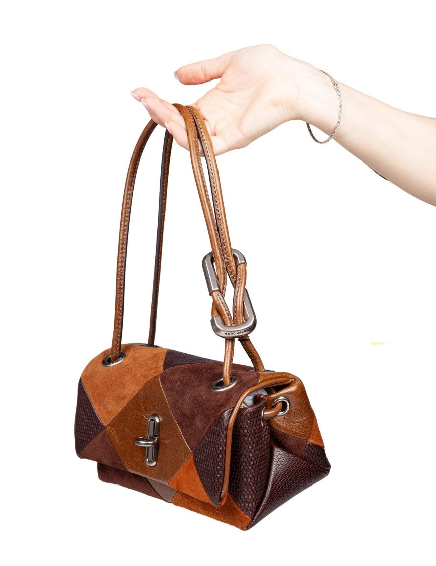 Marc Jacobs The Mini Dual Shoulder Bag In Patchwork Suede