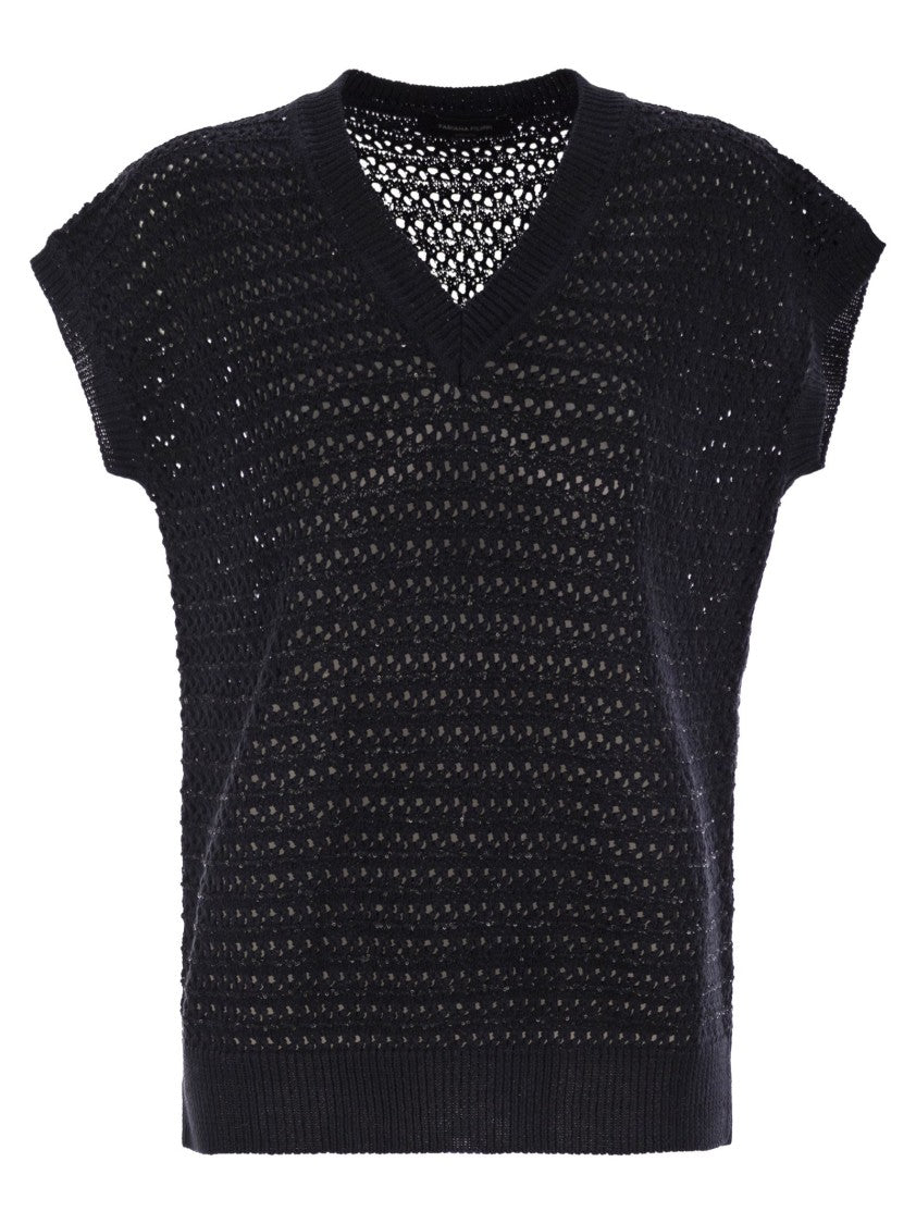 Fabiana Filippi Cotton Crochet Jumper With Sequins