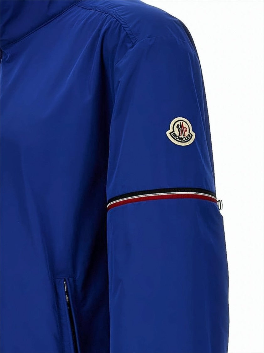Moncler Stand Collar Blue Polyester Moncler Jacket