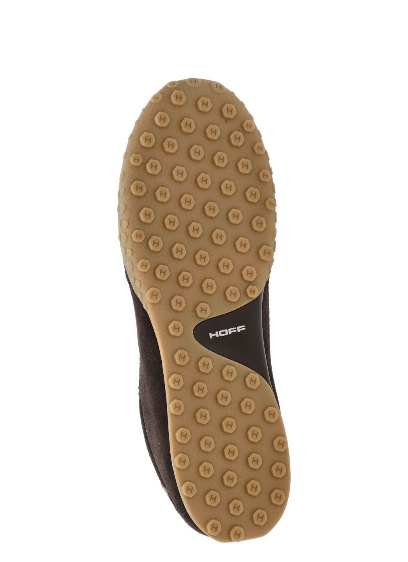 Hoff Brown Low-Profile Gold Detail Suede Sneakers