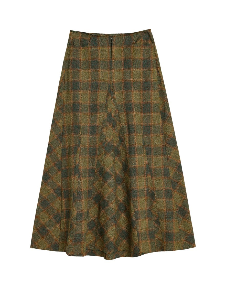 Our Legacy Plaid Maxi Skirt With Flared Silhouette