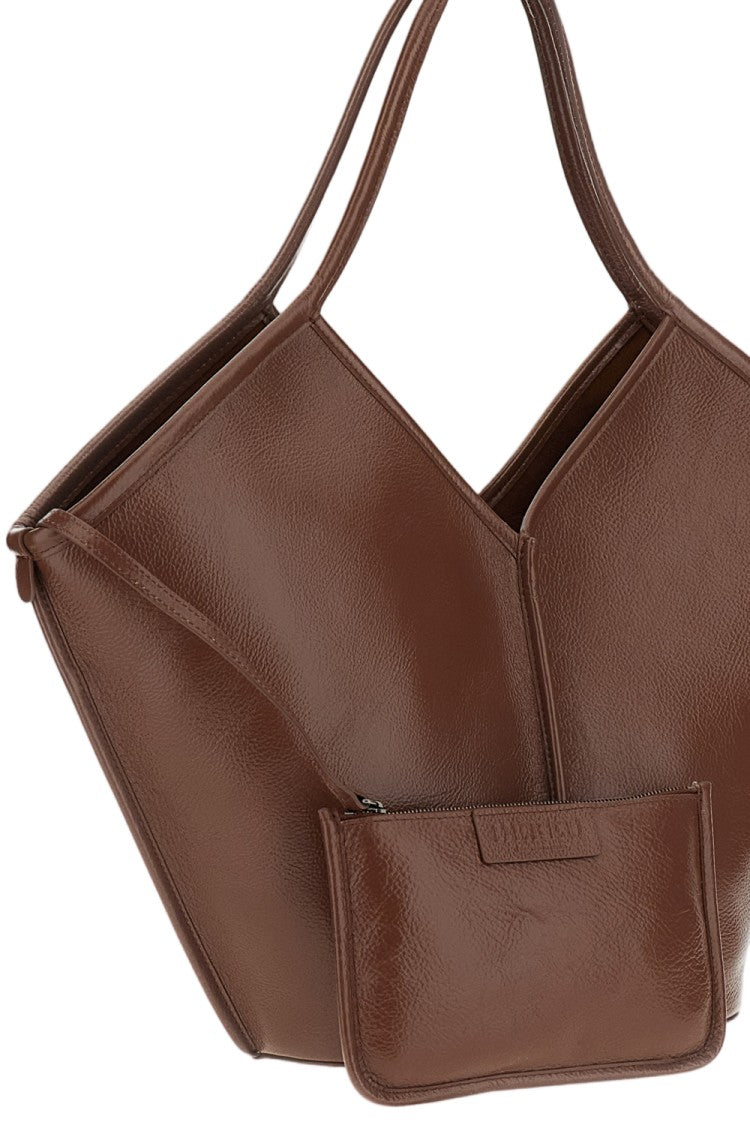 Hereu Brown Leather Calella Distressed Tote Bag