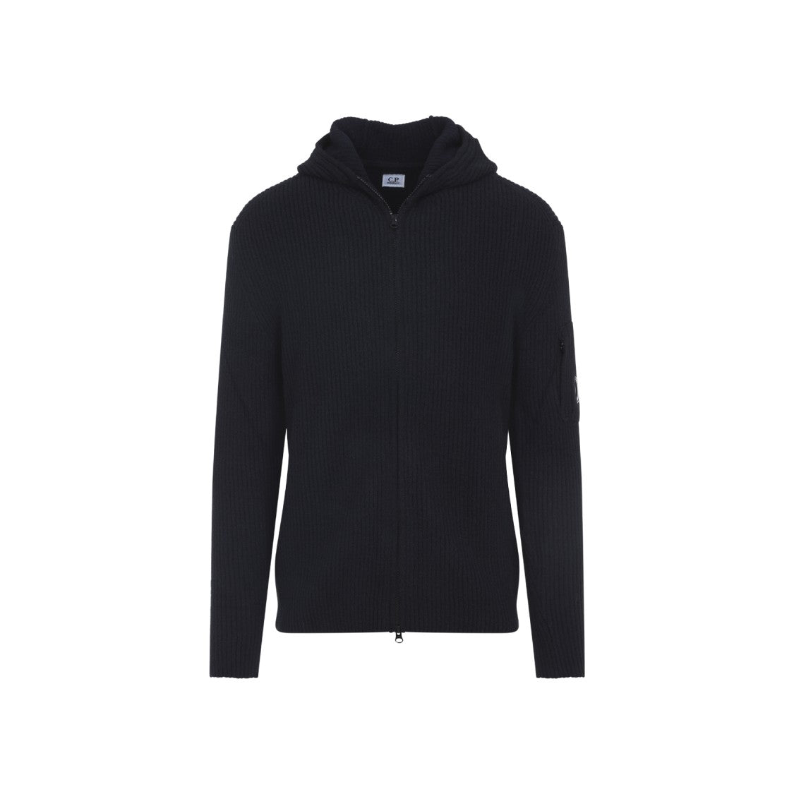 C.P. Company Hooded Ribbed Textured Cardigan