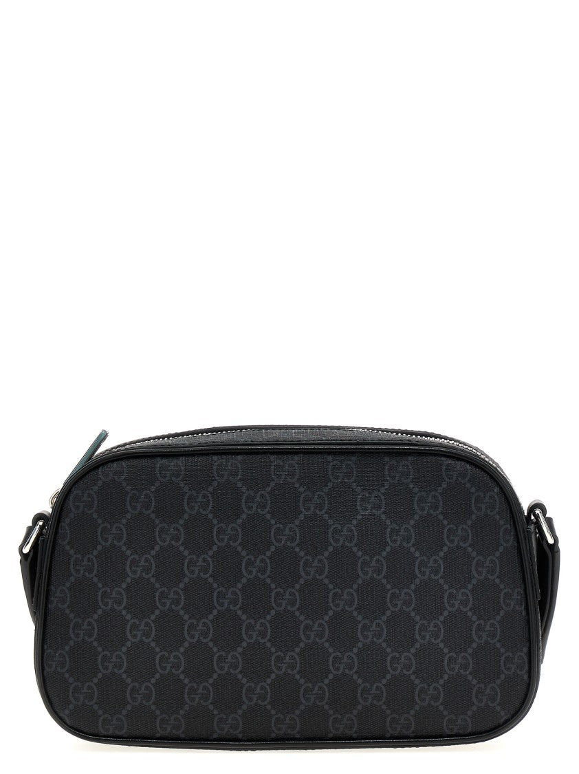 Gucci Gg Fabric Crossbody Bag With Leather Accents