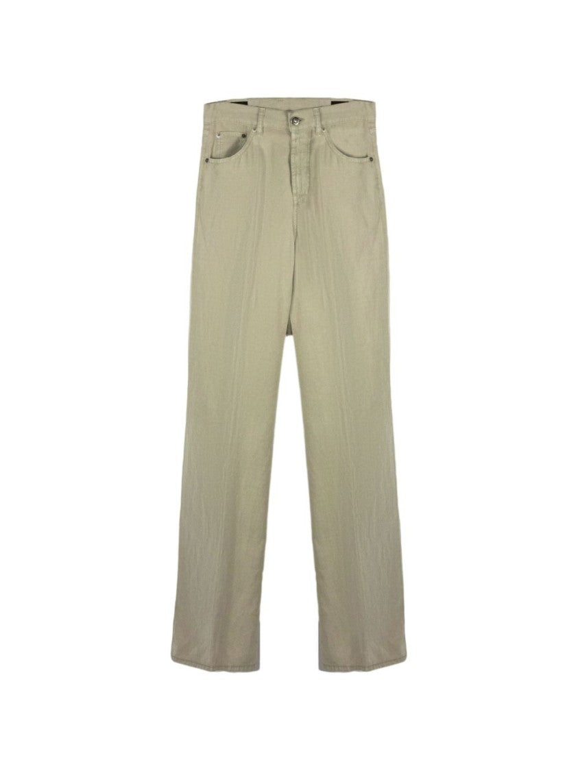 Dondup Beige Five-Pocket Logo Jeans