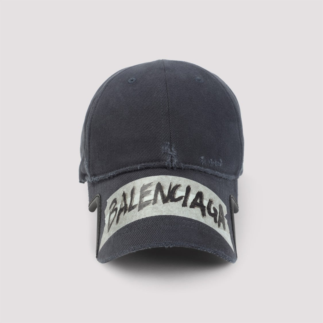 Balenciaga Faded Washed Black Cotton Cap