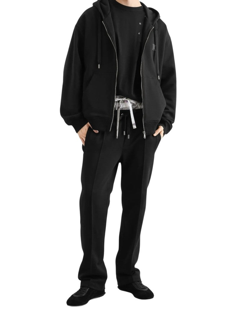 Dolce & Gabbana Logo Plate Cotton Hoodie