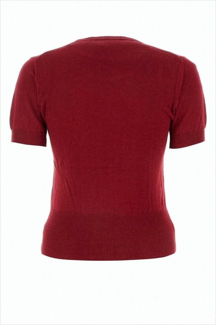 Vivienne Westwood Fitted Short-Sleeve Red Sweater With Embroidered Logo