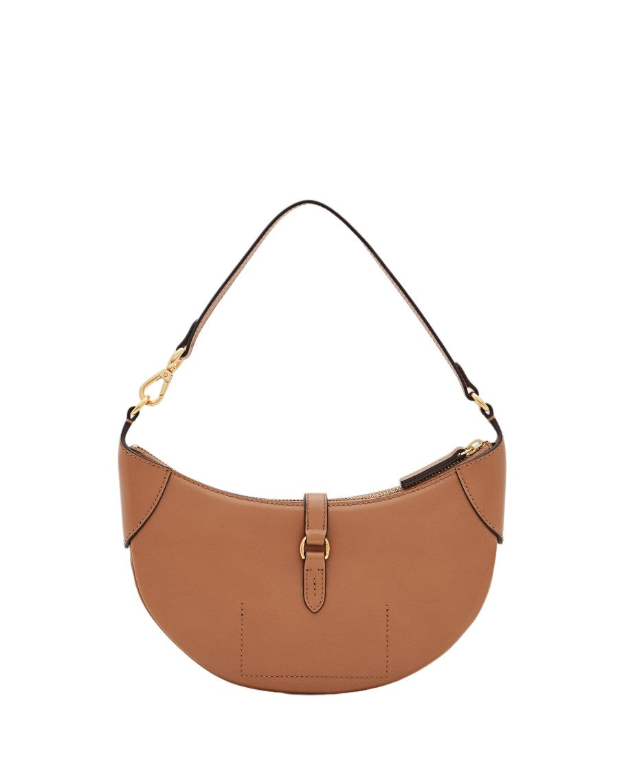 Polo Ralph Lauren Crescent Mini Leather Shoulder Bag With Gold-Tone Accents
