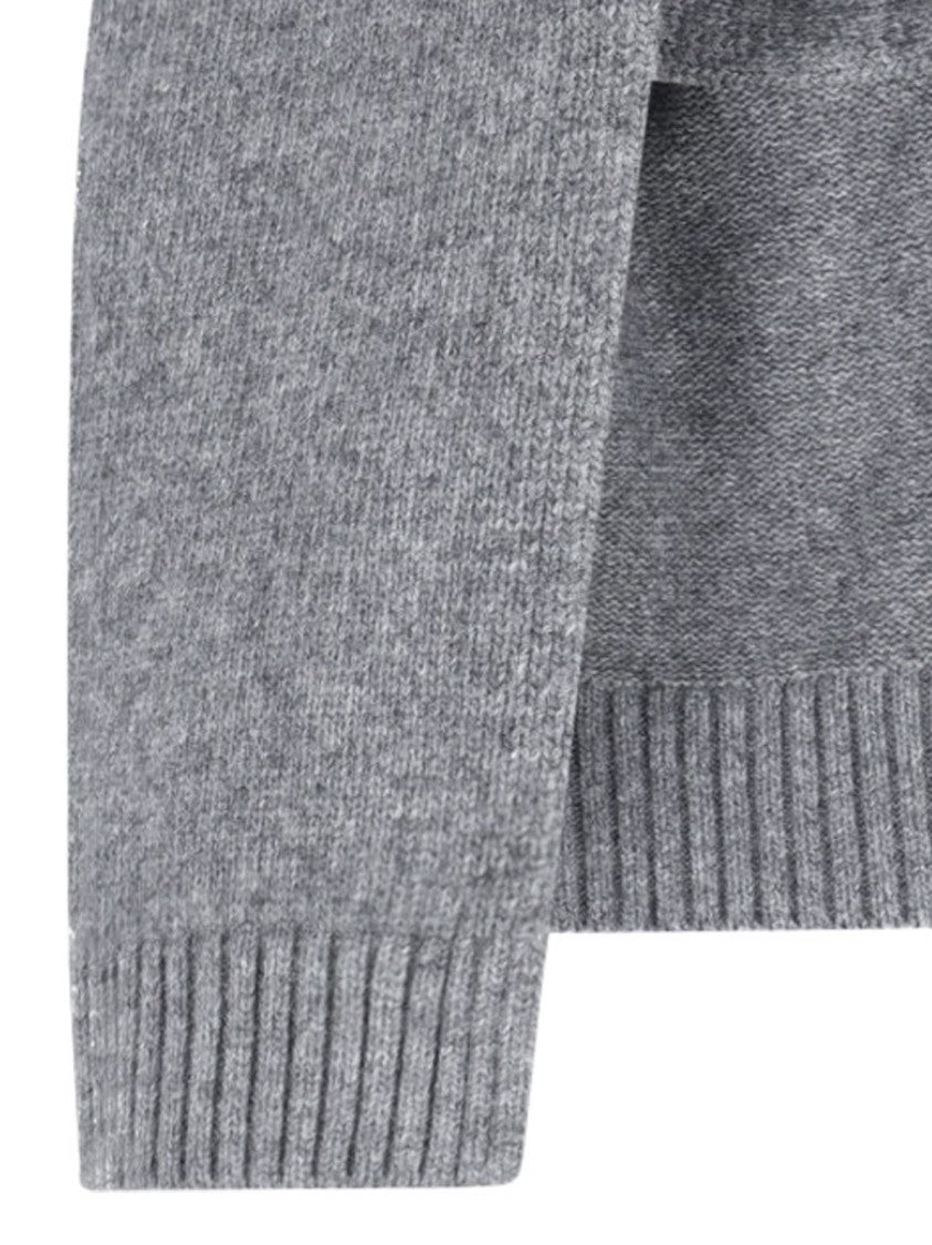 Ivir Classic Rectangular Scarf In Medium Grey With Fringed Edges