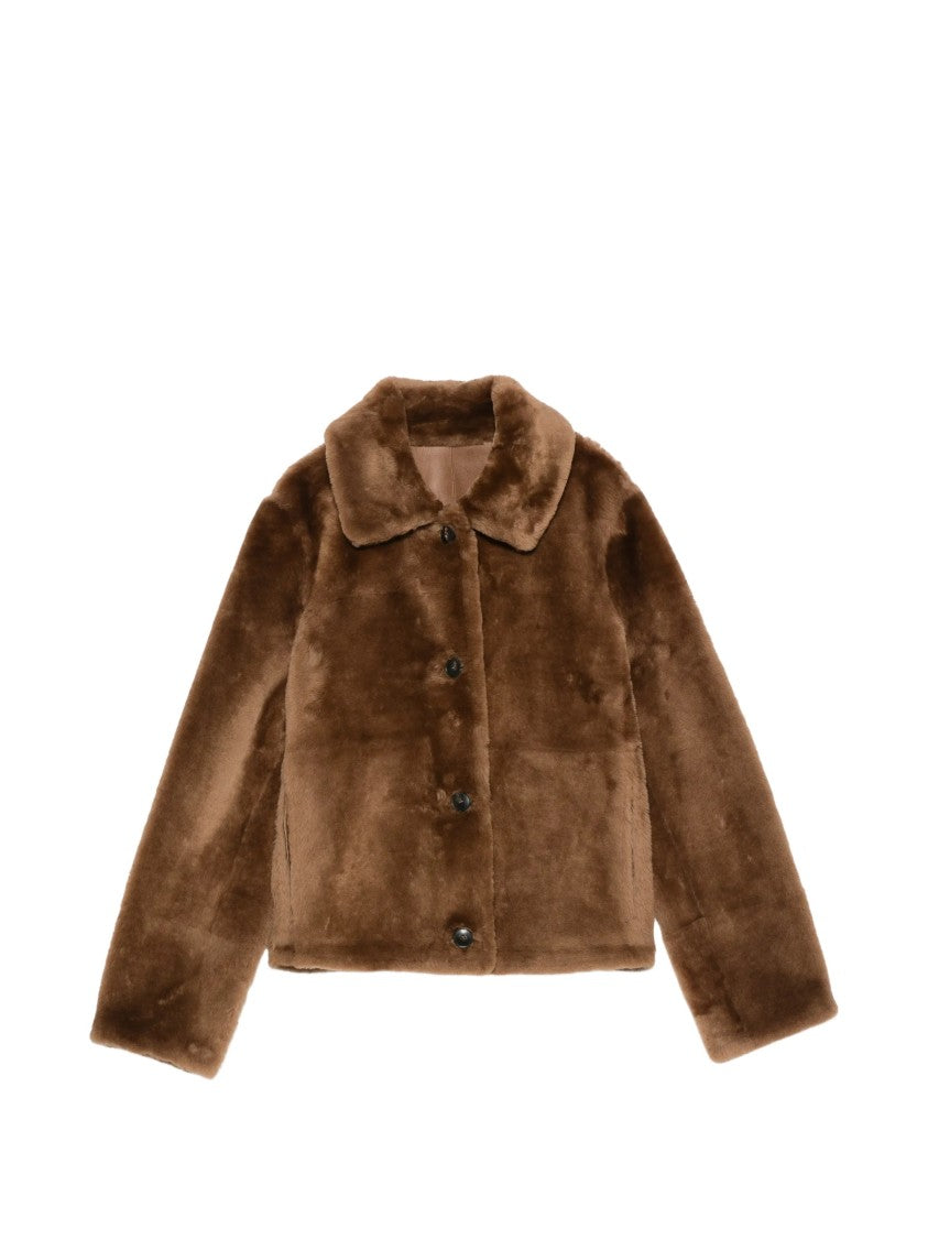 Yves Salomon Short Shearling Classic Collar Jacket