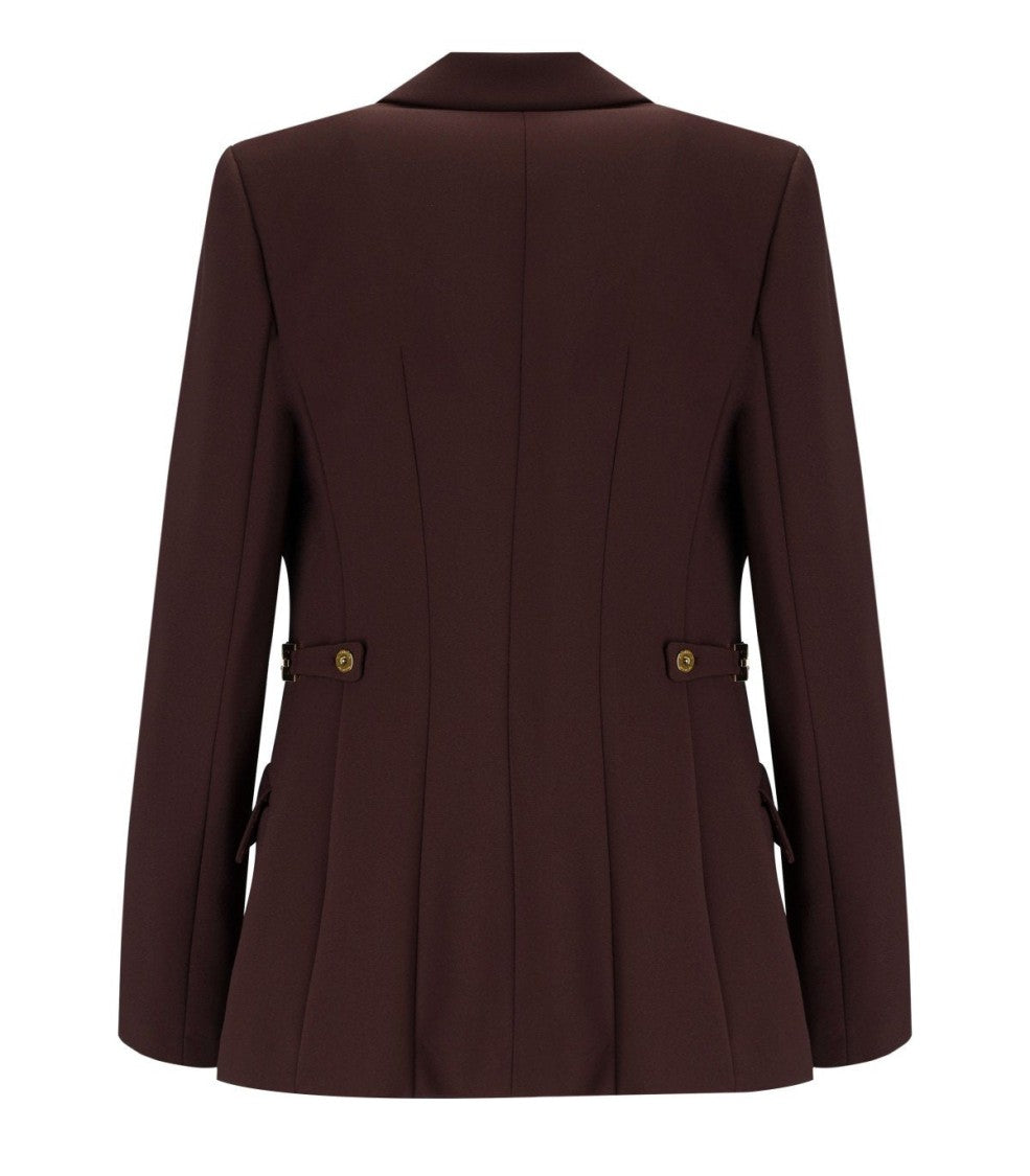 Elisabetta Franchi Merlot Single-Breasted Blazer