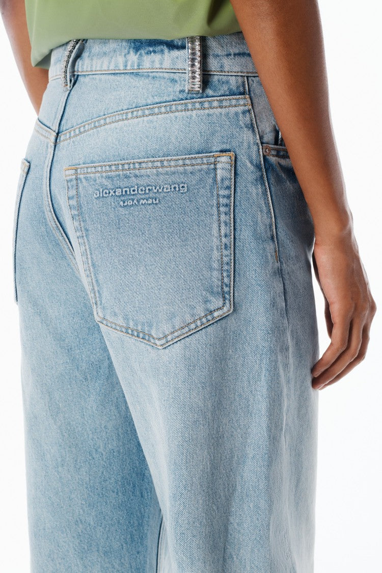 Alexander Wang Float Mid Rise Relaxed Jeans With Crystal Beltloops