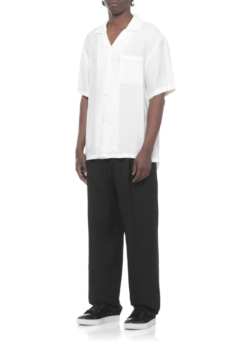 Lanvin White Rayon Rear Print Shirt