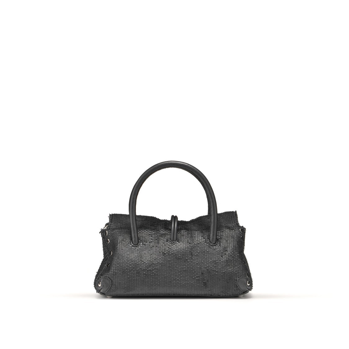 Zanellato Structured Black Lambskin Bag With Calfskin Accents