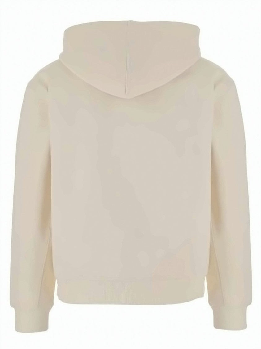 Carhartt Wip Light Beige Zip-Up Hoodie With Drawstring And Subtle Logo
