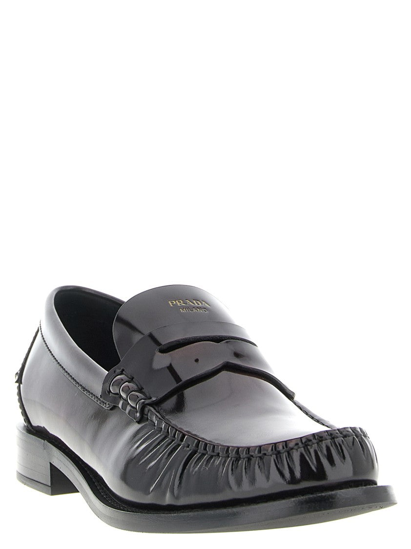 Prada Brushed Leather Loafers