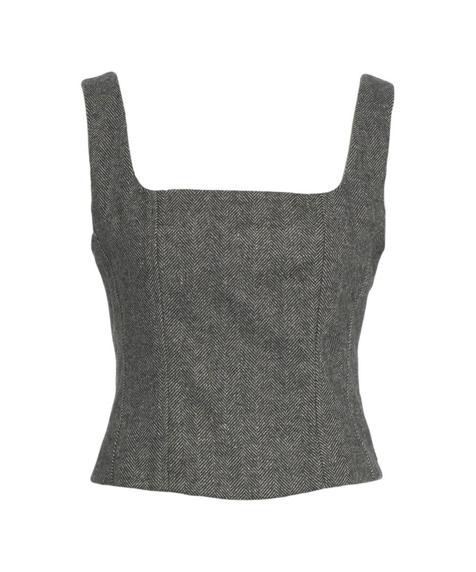 Ottod'ame Square-Neck Bustier Top
