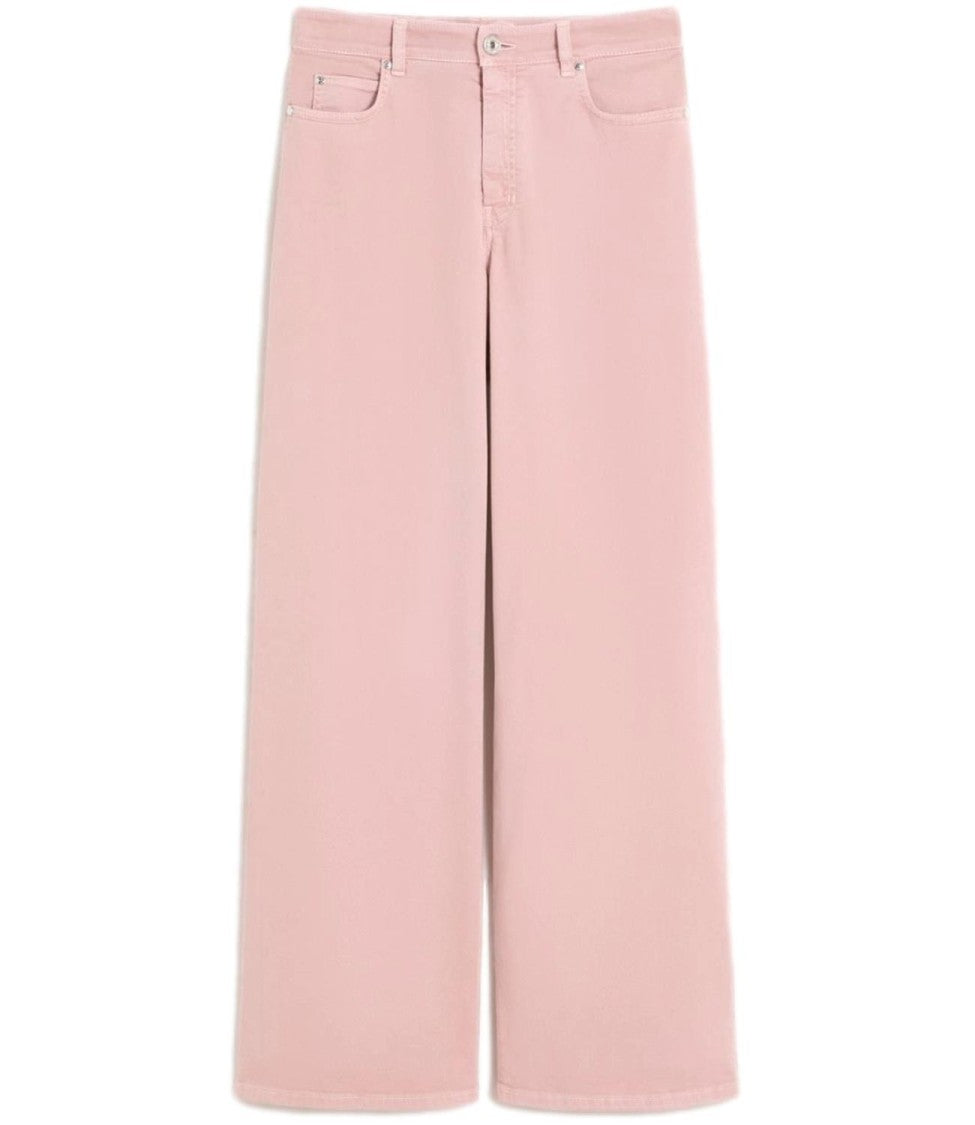 Max Mara Pink Cotton Stretch Trousers