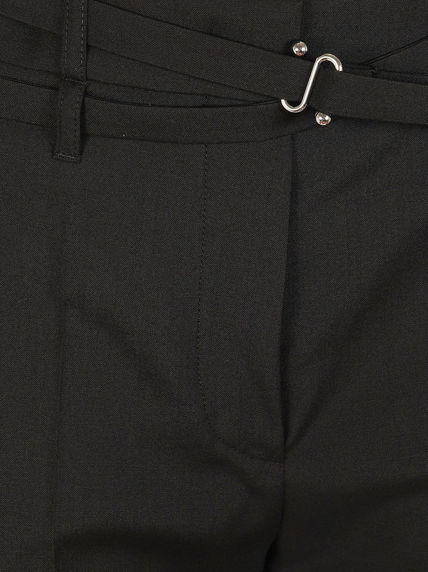 Max Mara Flared Tailored Trousers With Double-Wrap Fabric Belt